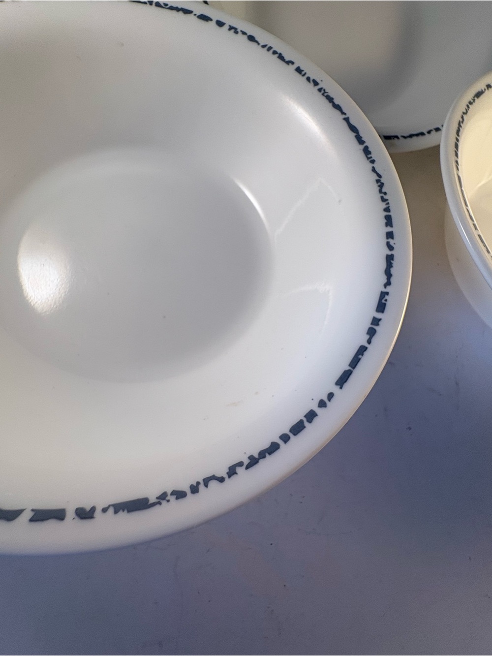 Lot of 3 Corelle Blue Sponge Hearts Cereal Soup Bowls 7.25" Spry Blue Replace - Picture 2 of 4